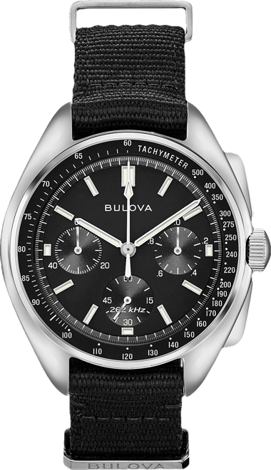 Men's Chronograph Lunar Pilot Archive Series Black Polyester Strap Watch 45mm