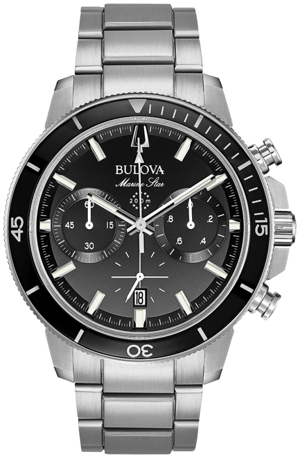 Men's Chronograph Marine Star Stainless Steel Bracelet Watch 45mm