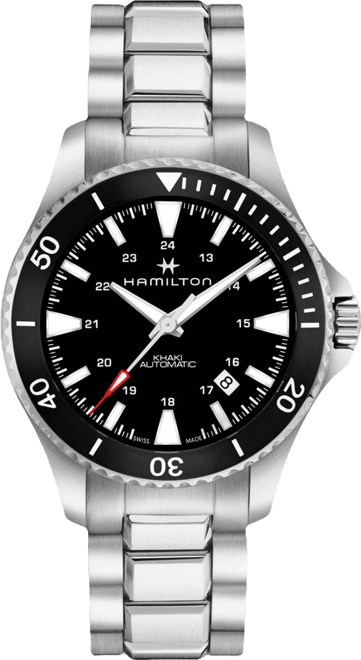 Men's Swiss Automatic Khaki Navy Stainless Steel Bracelet Watch 40mm