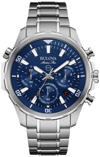 Men's Chronograph Marine Star Stainless Steel Bracelet Watch 43mm