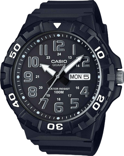 Men's Black Resin Strap Watch 50mm