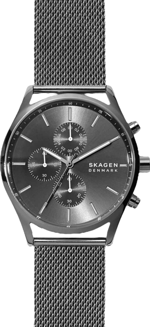 Men's Chronograph Holst Gunmetal Stainless Steel Mesh Bracelet Watch 42mm