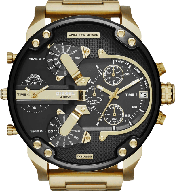 Men's Mr. Daddy 2.0 Gold-Tone Ion-Plated Stainless Steel Bracelet Watch 57mm DZ7333