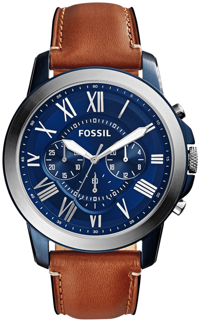 Fossil Men s Chronograph Grant Light Brown Leather Strap Watch