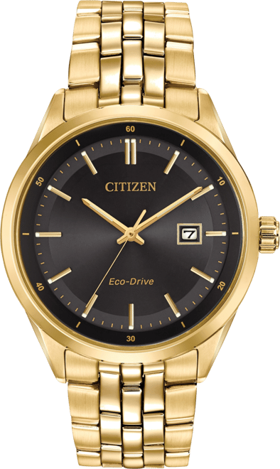 Men's Eco-Drive Gold-Tone Stainless Steel Bracelet Watch 41mm BM7252-51E