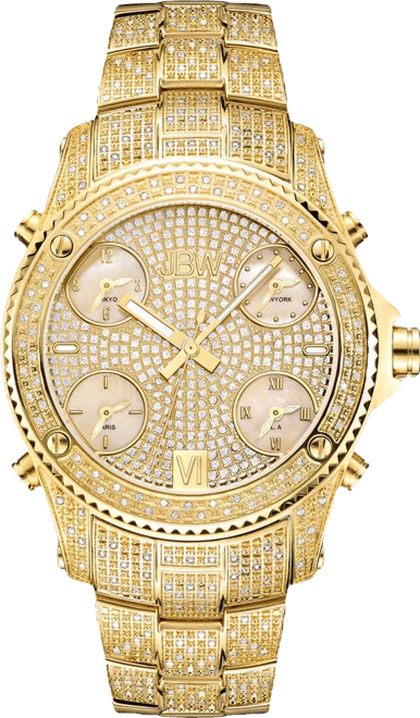 Men's Jet Setter Diamond (2 ct.t.w.) 18k Gold Plated Stainless Steel Watch