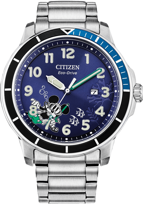 Disney by  Mickey Mouse Water Sport Stainless Steel Bracelet Watch 46mm