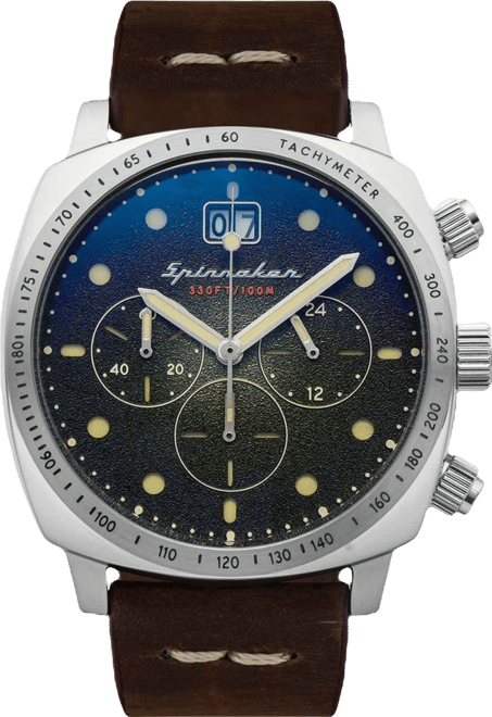 Men's Hull Chrono Dark Brown Genuine Leather Strap Watch 42mm