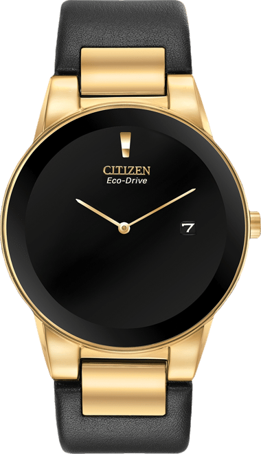 Eco-Drive Men's Axiom Black Leather Strap Watch 40mm