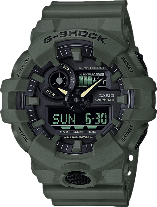 G-Shock Men's Analog-Digital Green Resin Strap Watch 53mm - Macy's