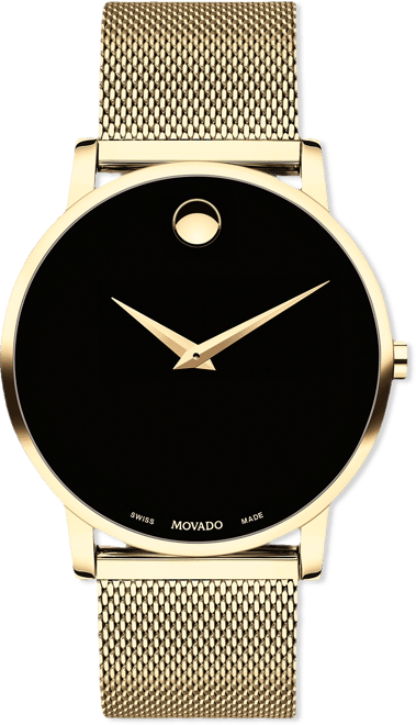 Men's Swiss Museum Gold-Tone Pvd Stainless Steel Mesh Bracelet Watch 40mm