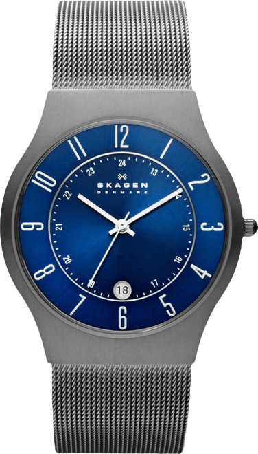 Men's Grenen Gray Stainless Steel Mesh Bracelet Watch 37mm