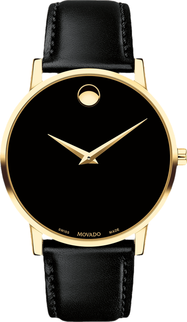 Movado Men's Swiss Museum Classic Black Leather Strap Watch 40mm