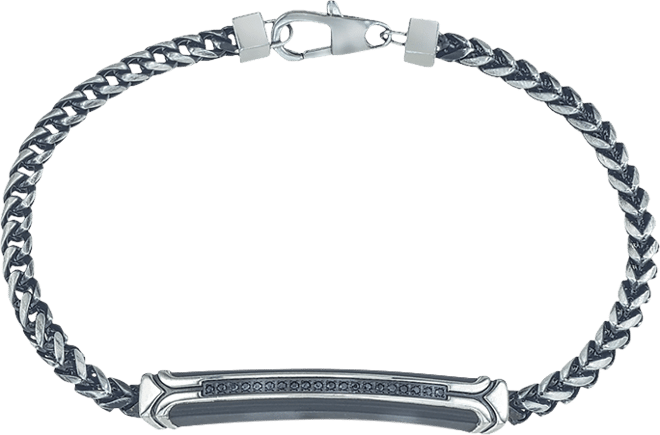 Diamond Link Bracelet (1/10 ct. t.w.) in Black or Blue Ion-Plated Stainless Steel, Created for Macy's