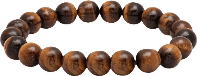 Men's Genunie Tiger Eye Stone Brown Beaded Bracelet