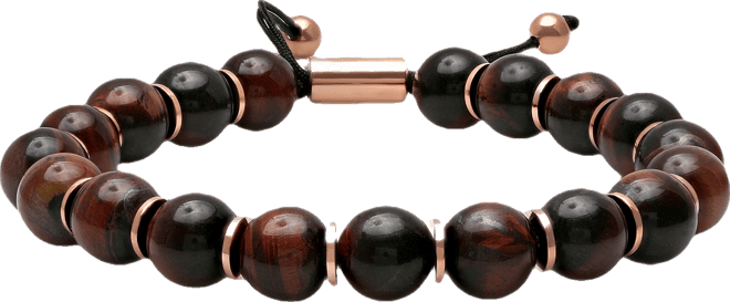 Men's Red Tiger's Eye Bead Bolo Bracelet