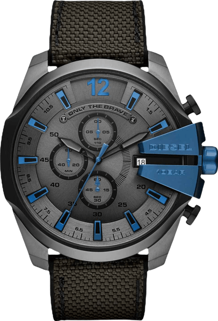 Men's Chronograph Mega Chief Gray Nylon Strap Watch 51mm