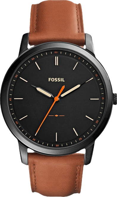 Men's The Minimalist Brown Leather Strap Watch 44mm FS5305