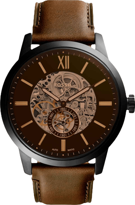 Men's Townsman Brown Leather Strap Watch 48mm
