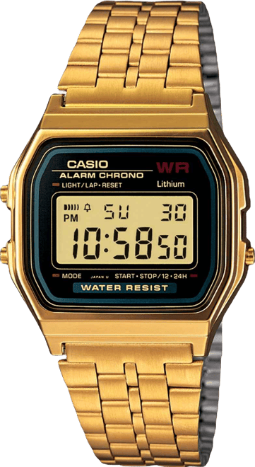 Men's Digital Vintage Gold-Tone Stainless Steel Bracelet Watch 39x39mm A159WGEA-1MV