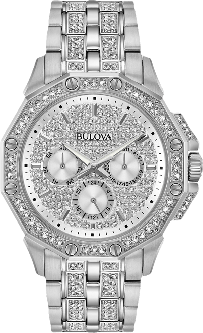 Men's Stainless Steel & Crystal-Accent Bracelet Watch 41.5mm