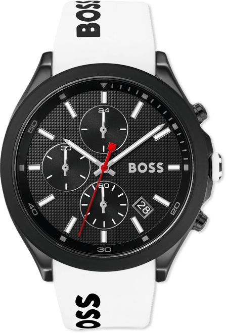 Men's Chronograph Velocity White Silicone Strap Watch 45mm