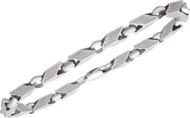 Men's Polished Link Bracelet in Sterling Silver