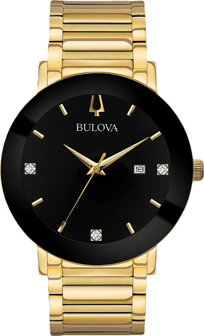 Men's Futuro Diamond Dress Diamond-Accent Gold-Tone Stainless Steel Bracelet Watch 42mm