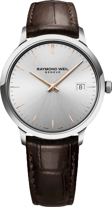 Men's Swiss Toccata Brown Leather Strap Watch 39mm