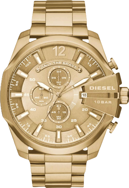 Men's Chronograph Mega Chief Gold-Tone Stainless Steel Bracelet Watch 59x51mm