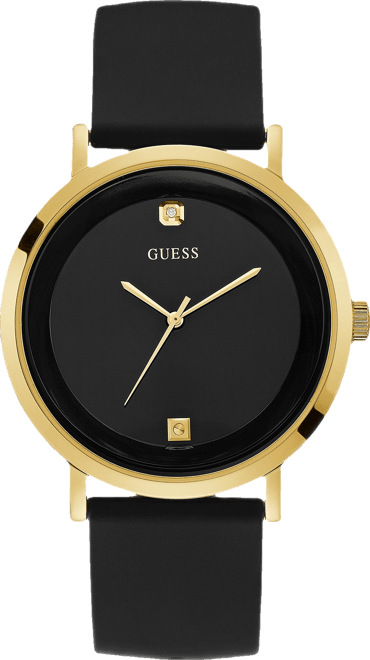 Men's Supernova Diamond-Accent Black Silicone Strap Watch 44mm