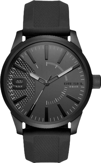 Men's Black Silicone Strap Watch 46x53mm DZ1807