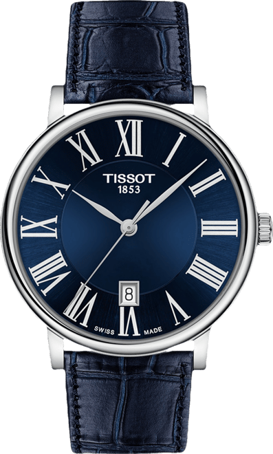 Men's Swiss Carson Premium Blue Leather Strap Watch 40mm