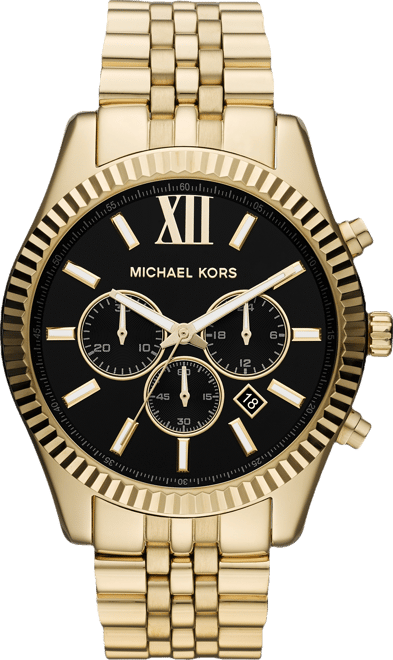 Men's Chronograph Lexington Gold-Tone Stainless Steel Bracelet Watch 45mm MK8286