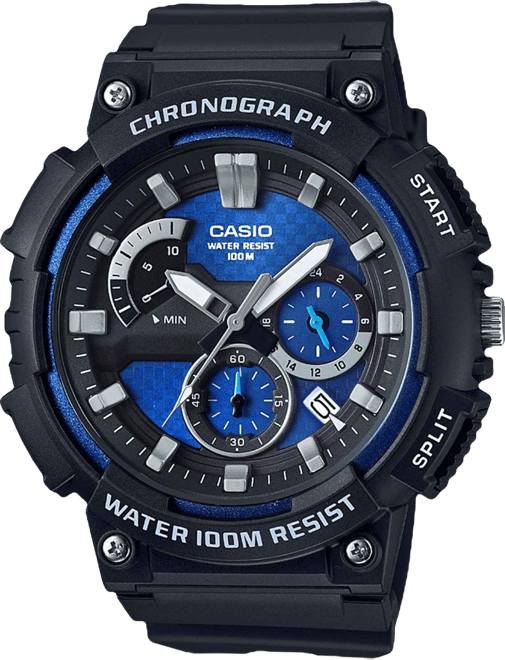 Men's Chronograph Black Resin Strap Watch 53.5mm