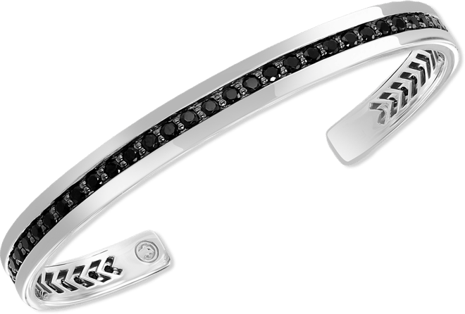 Effy Black Spinel Cuff Bracelet in Sterling Silver