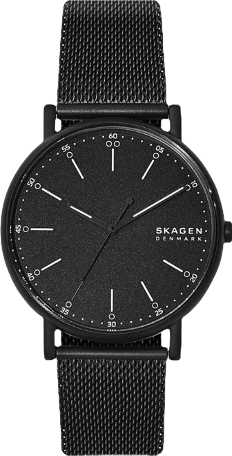 Men's Signatur Black Stainless Steel Mesh Bracelet Watch 40mm