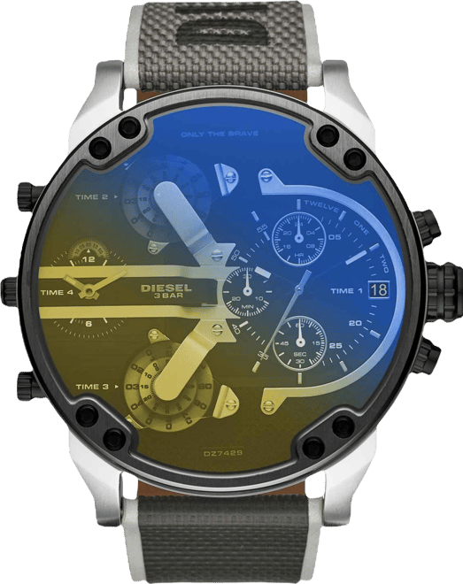 Men's Chronograph Mr. Daddy 2.0 Gray Nylon Strap Watch 57mm