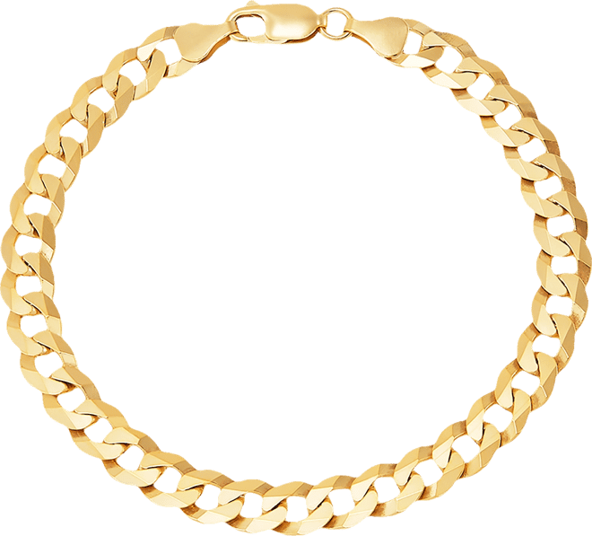 Men's Curb Link Chain Bracelet in 18k Gold-Plated Sterling Silver or Sterling Silver