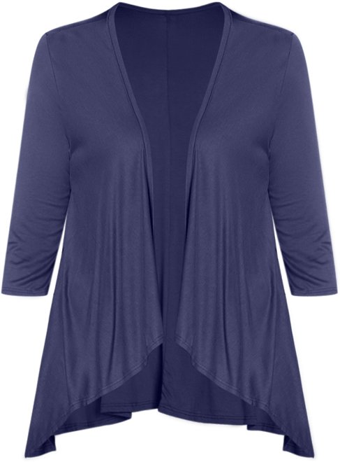 Plus Size Elbow Length Sleeve Open Cardigan