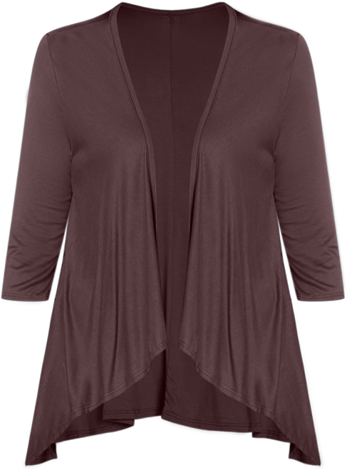 Plus Size Elbow Length Sleeve Open Cardigan