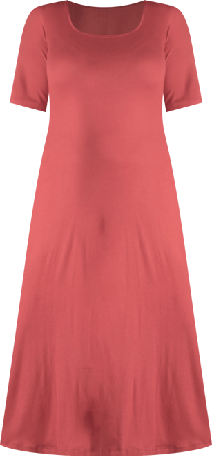 Plus Size Elbow Length Sleeve Maxi Dress