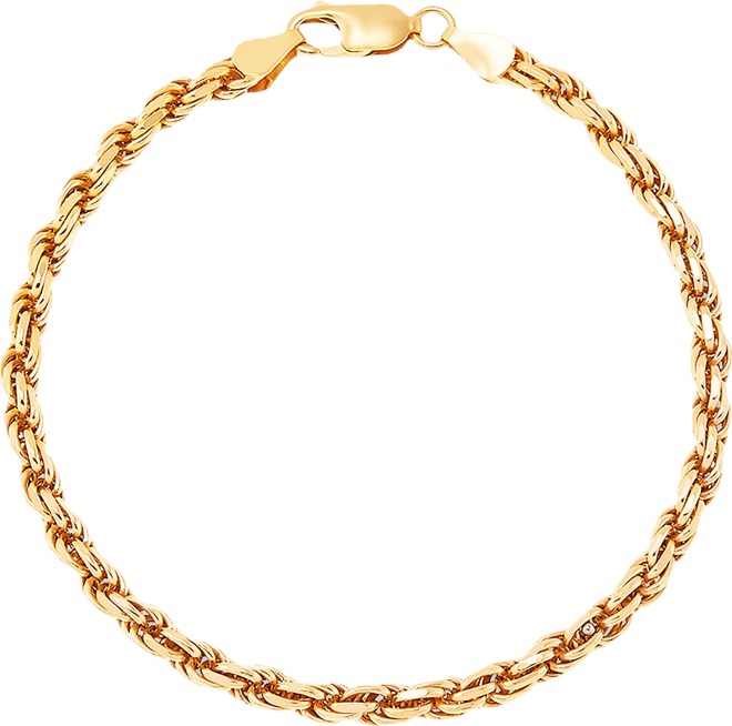 Men's Rope Link Bracelet (4mm) in 18k Gold-Plated Sterling Silver