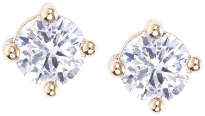 Gold-Toned Crystal Stud Earrings