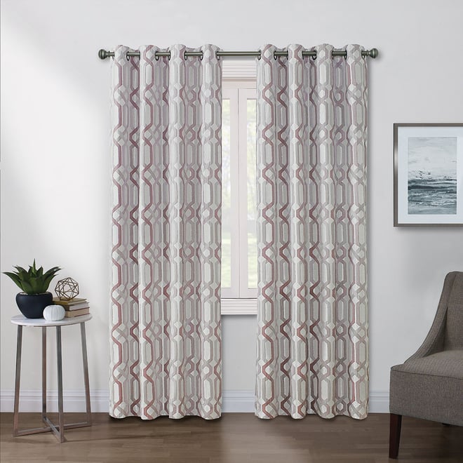 Linden Street Gwen Basketweave Light-filtering Grommet Top Single Curtain Panel | Beige | One Size | Curtains Curtain Panels