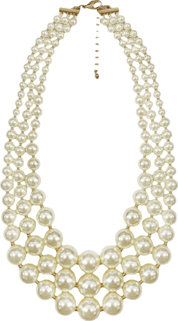 Imitation Pearl Three-Row Collar Necklace, Created for Macy's