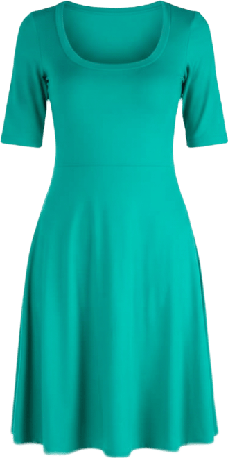 Women's A-Line Dress with Elbow Length Sleeves