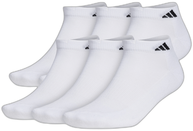 adidas Athletic Cushioned Low Socks 6 Pairs - White