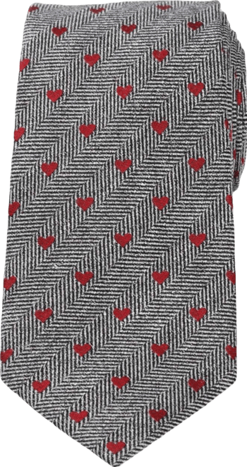 Men's Herringbone Heart Tie