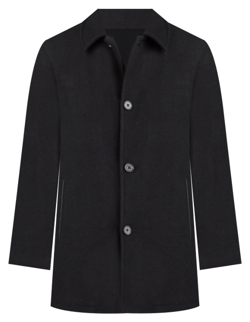 Men's Classic-Fit Car Coat with Faux-Leather Trim